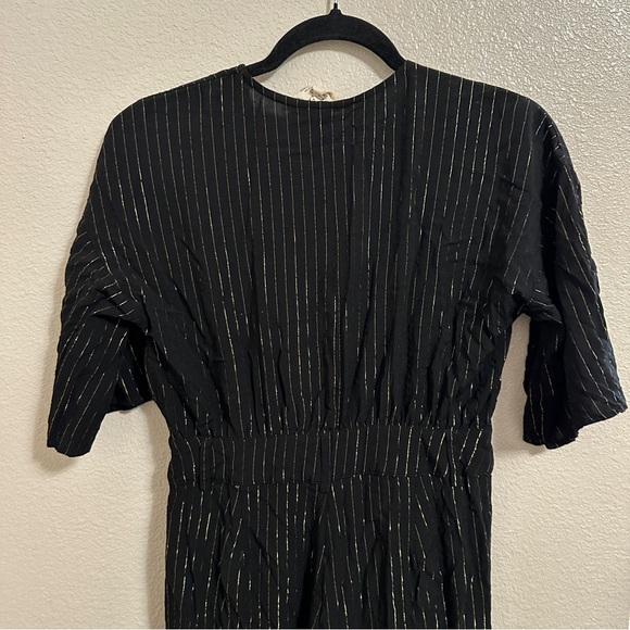 Lenni the Label Black Jumpsuit Gold Stripes Sz Medium - Picture 8 of 12